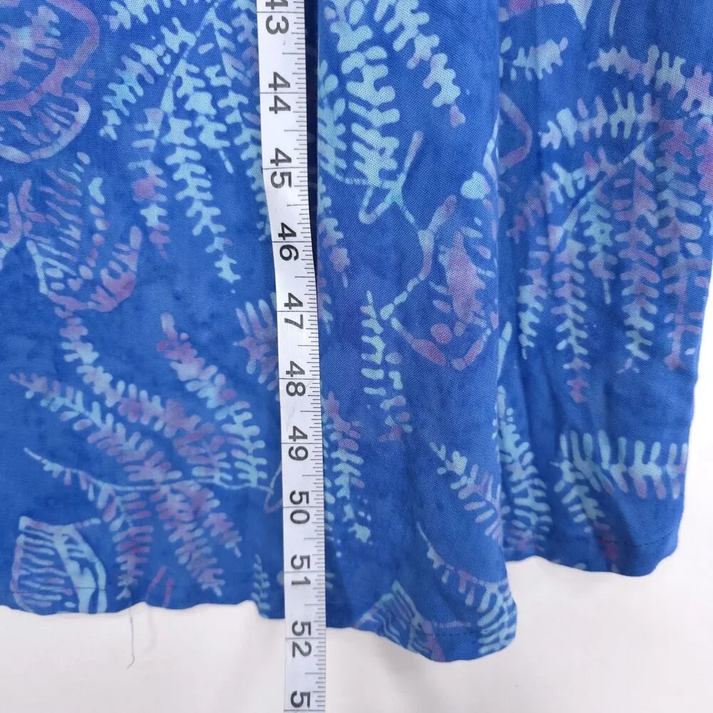 SOFT SURROUNDINGS Blue Floral Cold Shoulder Maxi Dress‎ Size M #2CL19